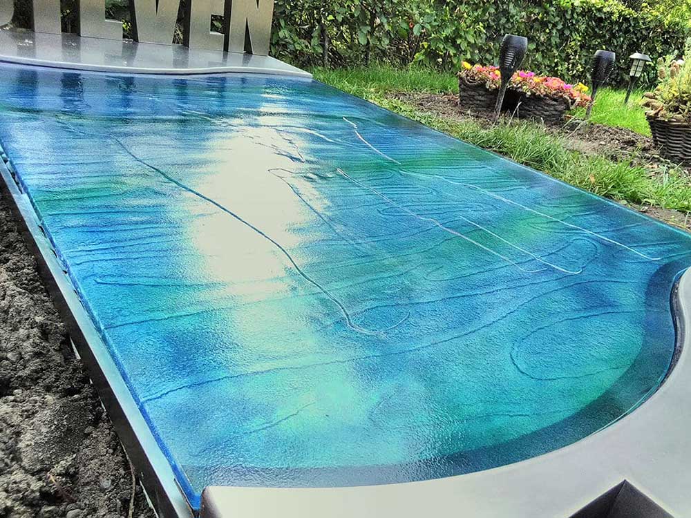 grafzerk glas en RVS delen