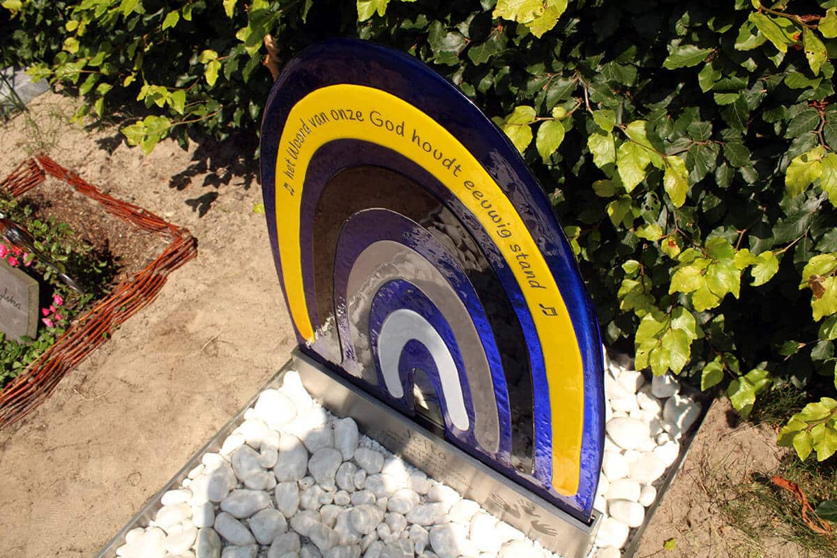 babygraf met de tekst het Woord van onze God houdt eeuwig stand